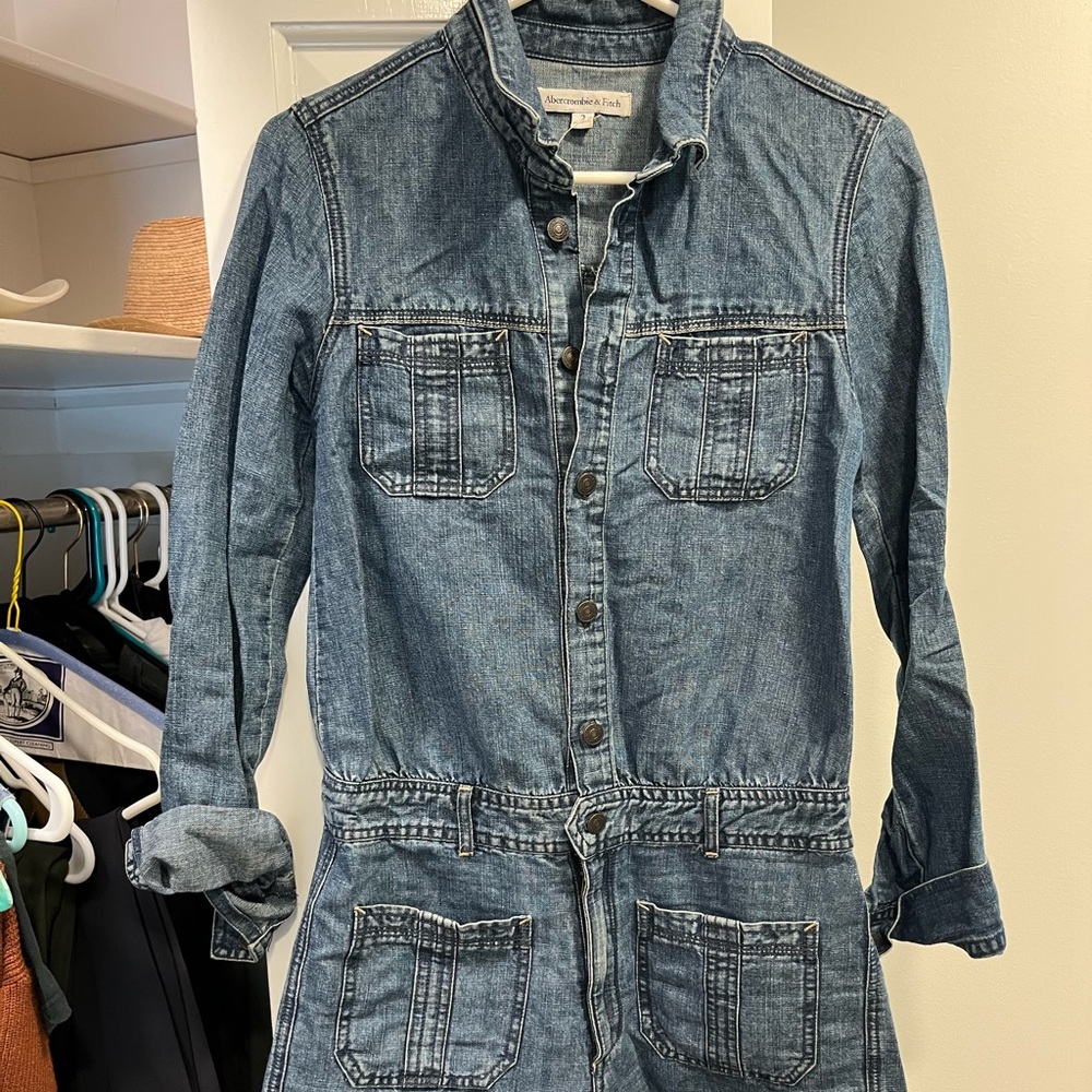 Abercrombie and Fitch denim shorts jumpsuit. Size 2.
